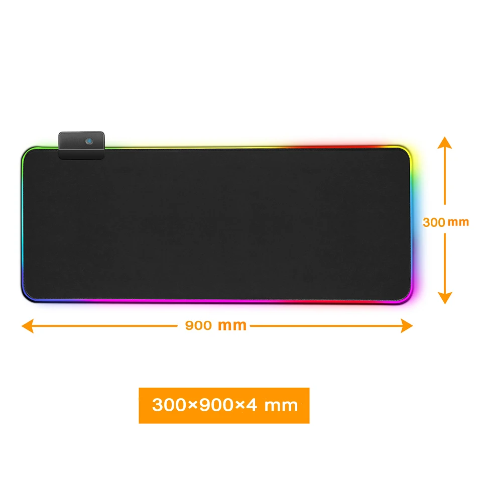 Светодиодный светильник ing игровой коврик для мыши RGB негабаритный светящийся USB СВЕТОДИОДНЫЙ светильник Расширенная подсветка клавиатура PU нескользящий коврик-одеяло светильник - Цвет: 900x300x4mm Size