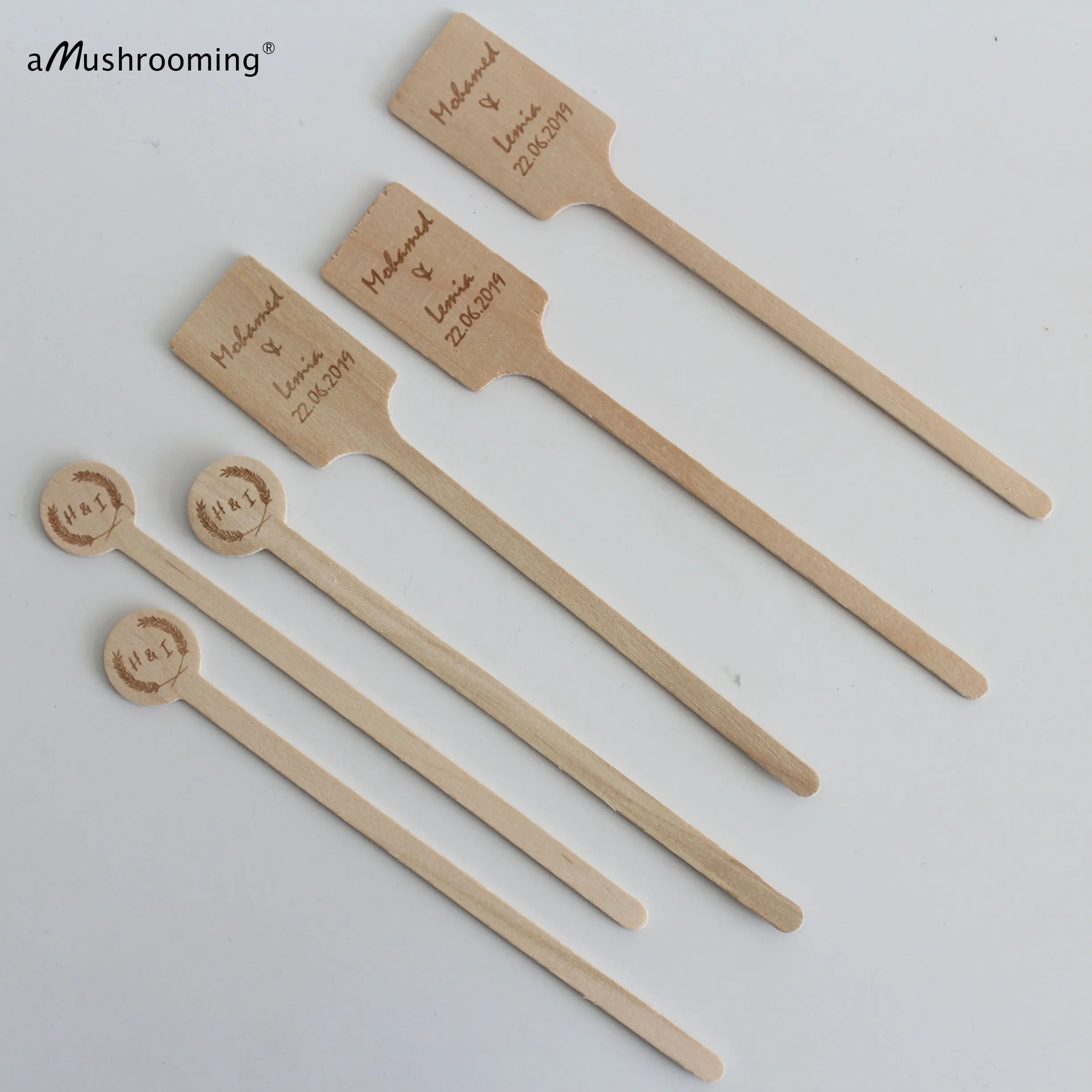 100ct Персонализированные Деревянные зерна для кофе и чая|Украшения своими руками