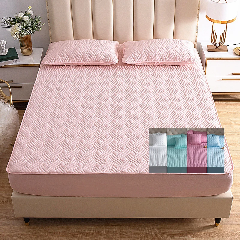 

Thick Quilted Mattress Cover, Quilted Bed Fits Sheets, Breathable Mattress, Elastic Quadrilateral Bed Cover