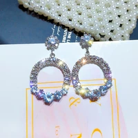 moflo post geometric 18k gold plated sparkly rhinestone square earrings shiny bling crystal tear drop earrings