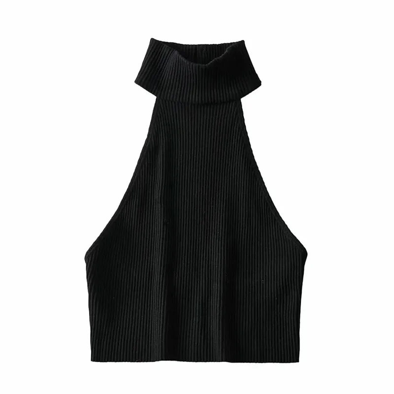 

Knitted Short Tank Tops Women 2021 Summer Sexy Fashion Women's Clothing Sexy Off Shoulder Backless Sleeveless Vest Female Camis