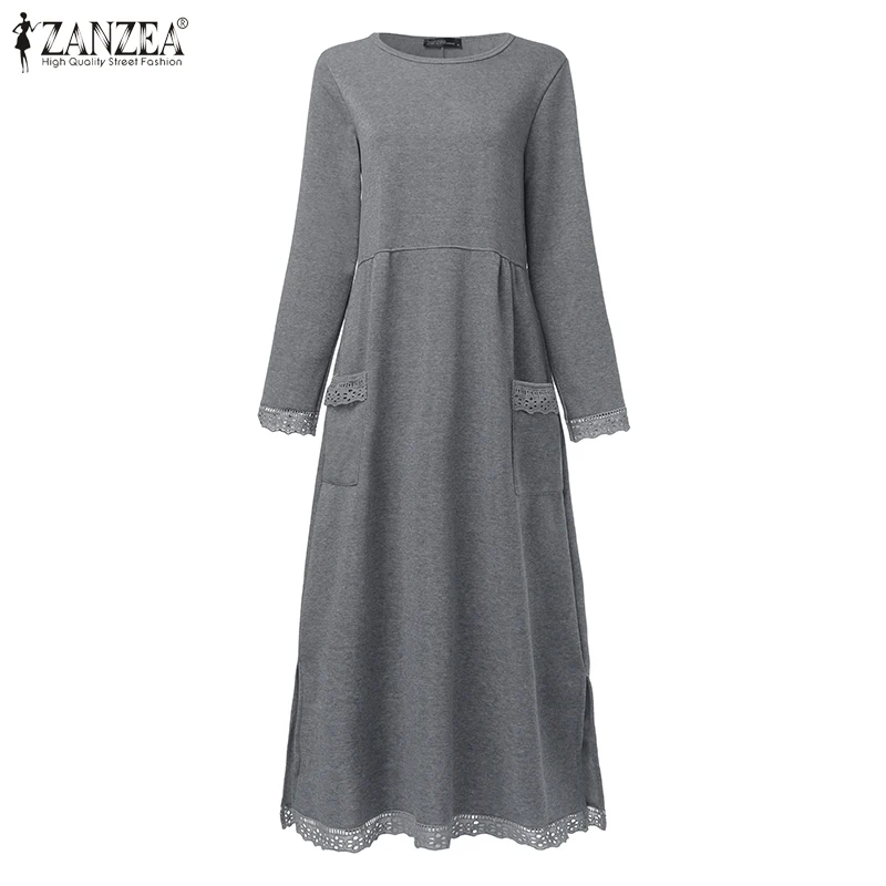 Женское вязаное платье-свитшот ZANZEA