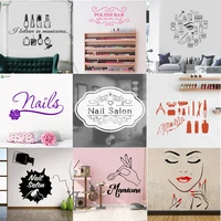 nails salon wall decals girls beauty salon stickers for pedicure bar hands spa interior adhesive home decor art murals hy9969