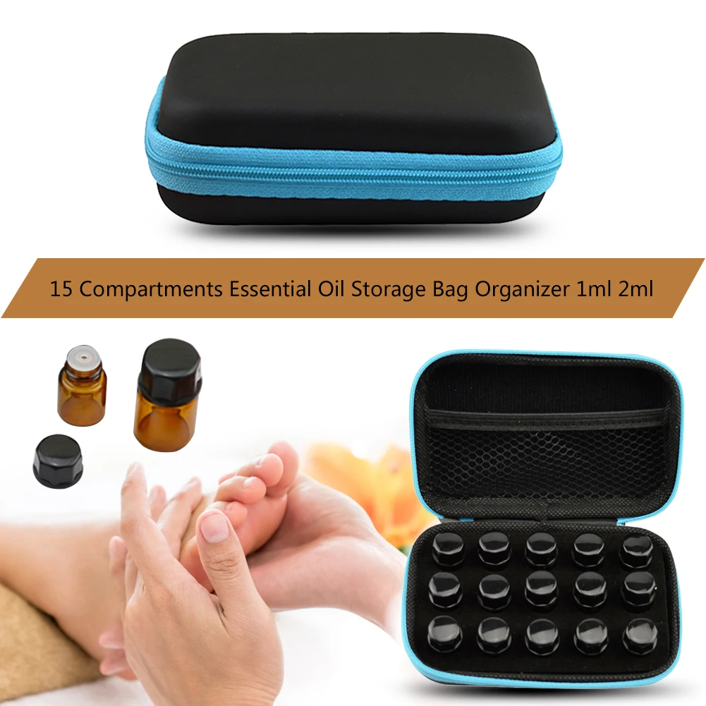 

Essential Oil Case 15 Bottles 1ML 2ML 3ML Perfume Oil Essential Oil Box Travel Portable Carrying Holder Nail Polish Storage Bag