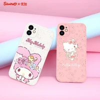 hello kitty liquid silicone phone case anti fall fingerprint free waterproof for iphone11 hello kitty support wireless charging