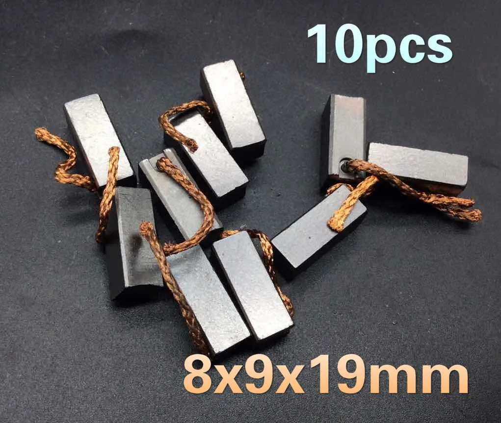 

10 шт. 8x9x19 мм угольная щетка для автомобиля, автомобиля, грузовика, обогревателя, вентилятора, воздуходувки, автомобильного двигателя, угольные щетки 8x9x19 мм
