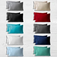 envelope closed pure emulation polyester satin pillowcase comfortable pillow cover pillowcase for bed throw simple pillow covers