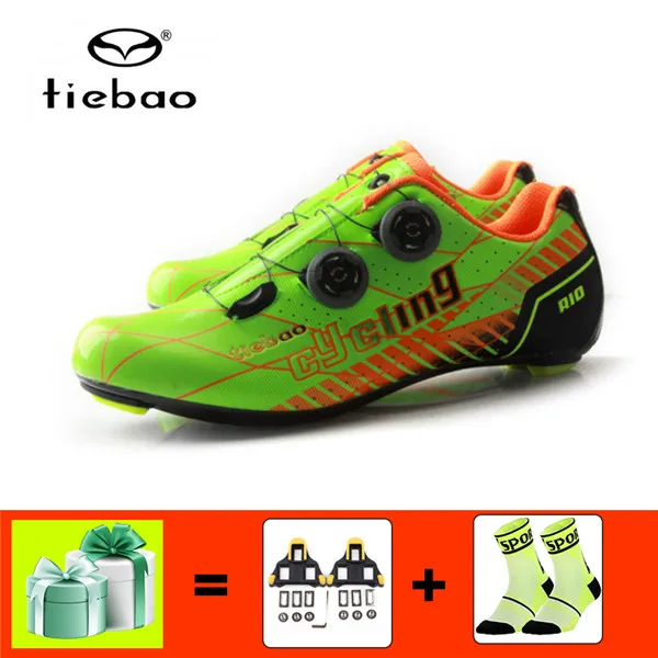 shoes and splint TIEBAO/велосипедная обувь из углеродного волокна; sapatilha ciclismo; самоблокирующиеся велосипедные кроссовки; SPD-SL обувь; обувь для езды на велосипеде - Цвет: shoes and splint