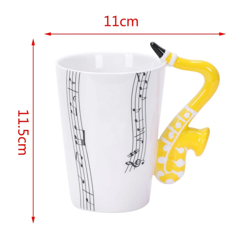 Керамические кружки для кофе с горячим саксофоном фарфоровая кружка молока