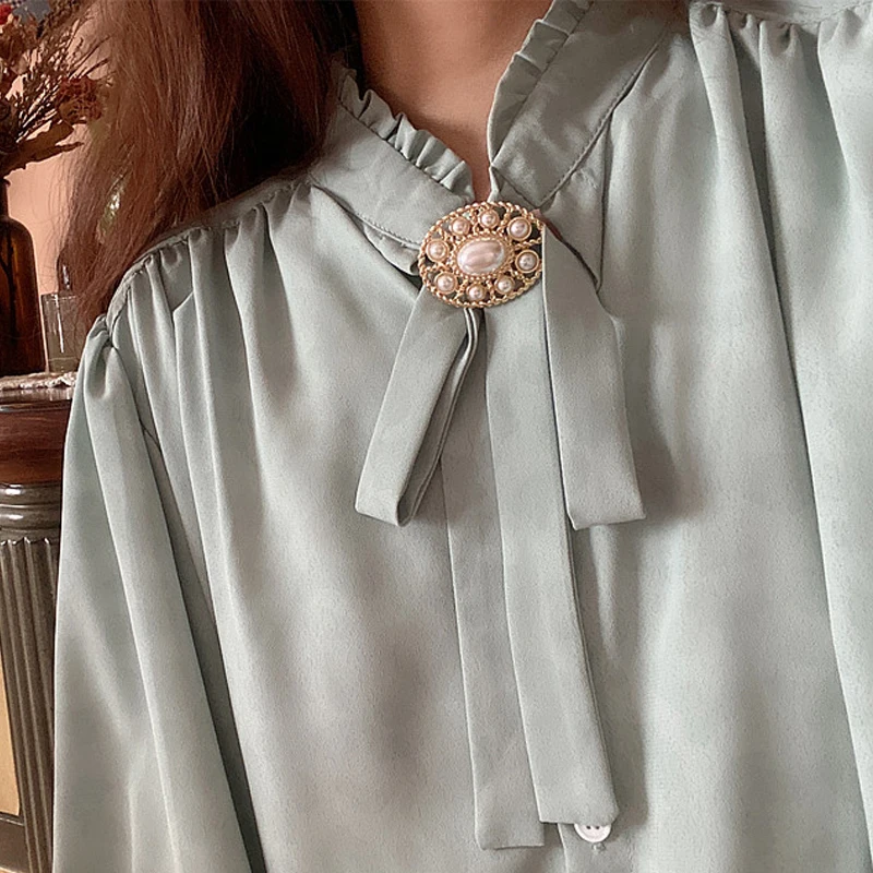 Edwardian благородный тон Античная овальная Жемчужная Брошь для женщин джентльмена