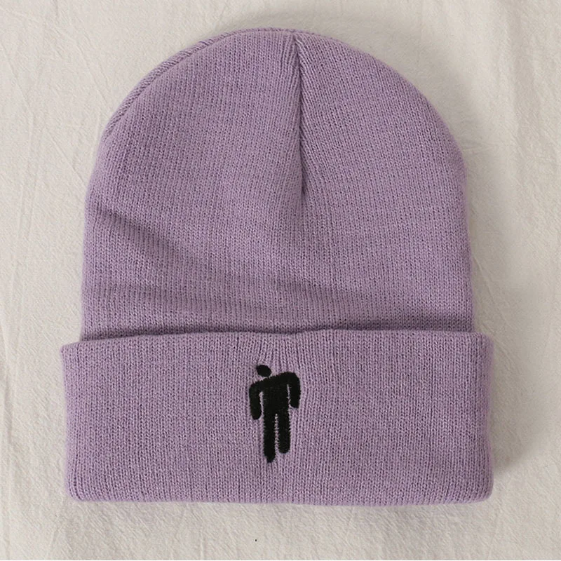 Billie Eilish Beanie 14 цветов вязаная зимняя женская шапка однотонный хип-хоп трикотажный свитер шапка для девочек повседневные теплые шапки - Цвет: 13C beanie