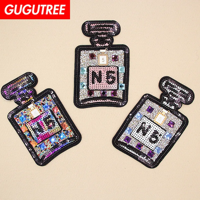 Вышитые блестки GUGUTREE большие нашивки N5 блестящие для одежды|Заплатки| |