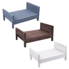 Мини-кровать для новорожденных, реквизит для фотосъемки детей, хлопковая веревка, плетеная деревянная детская кроватка