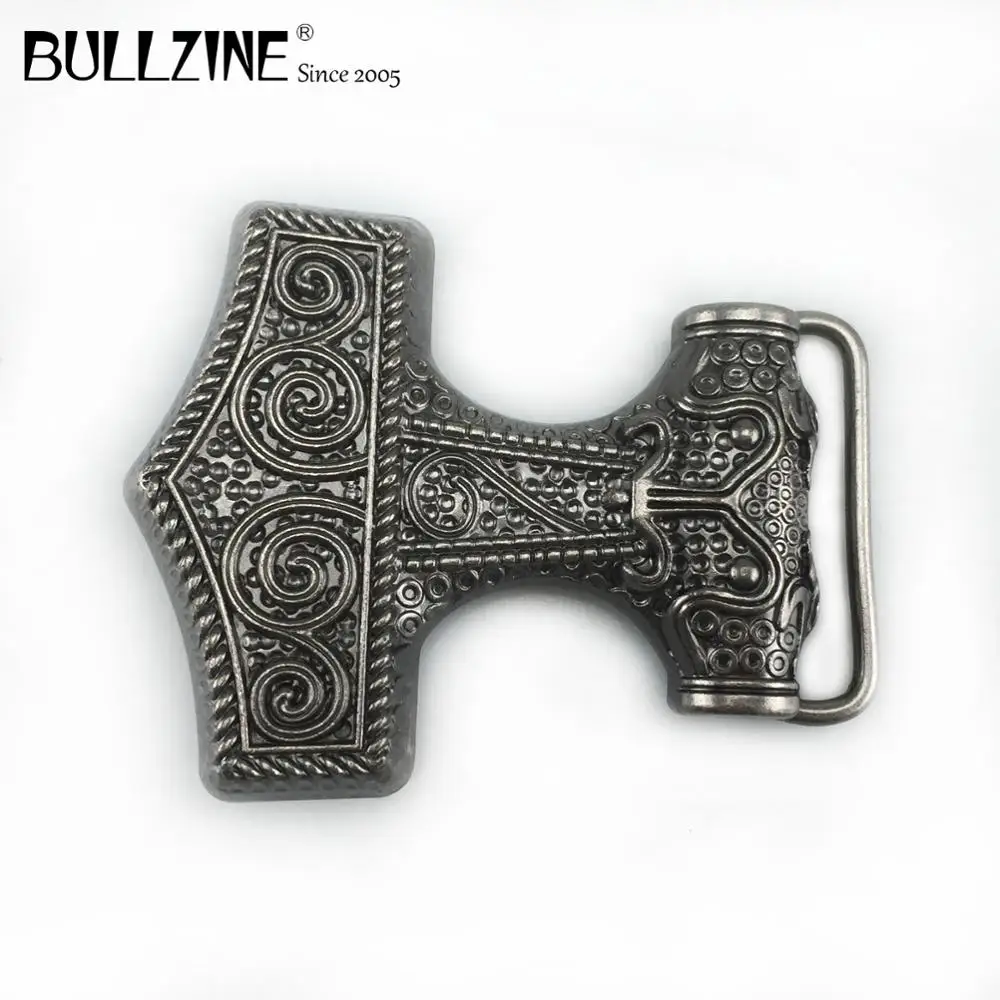 Оптовая продажа ремень Bullzine из цинкового сплава Mjolnir пряжка для ремня THORSHAMMER VIKING