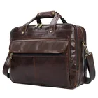 Портфель мужской из натуральной кожи, сумка-мессенджер для ноутбука в деловом стиле, вместительный саквояж на плечо для путешествий