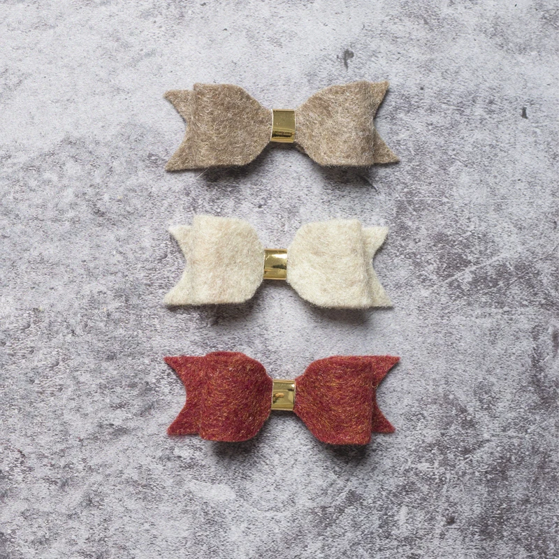 Шерстяная заколки для волос из фетра темно-фиолетового Королевского синего