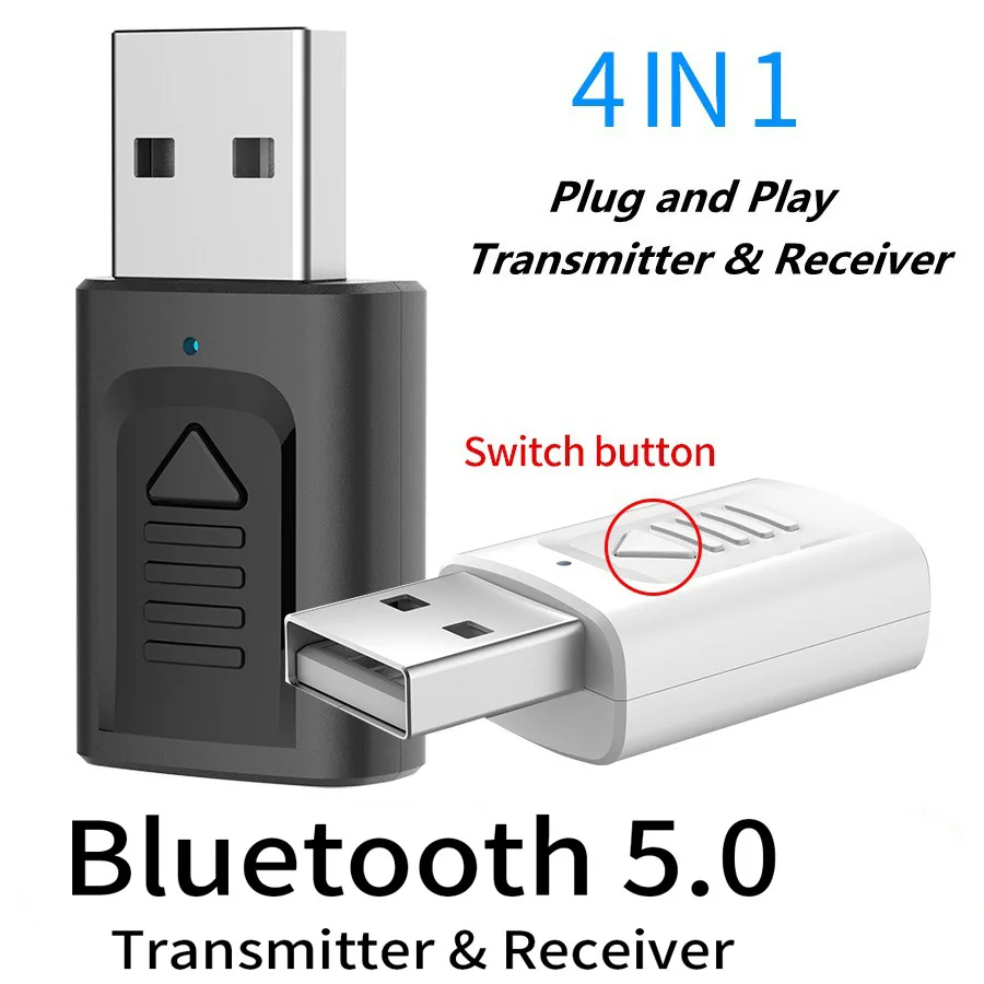 USB Bluetooth 5 0 музыкальный приемник передатчик 4 в 1 Мини 3 мм разъем AUX RCA стерео аудио