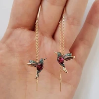 fdlk unique long drop earrings bird pendant tassel crystal pendant earrings ladies jewelry design for anniversary party