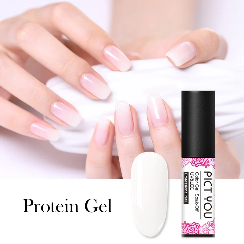 Protein Gel PICT YOU 5 мл Розовый Красный Цвет Гель-лак замачиваемый УФ-Гель-лак Одноцветный гель для дизайна ногтей долговечные ногти 53 цвета - Цвет: Protein Gel