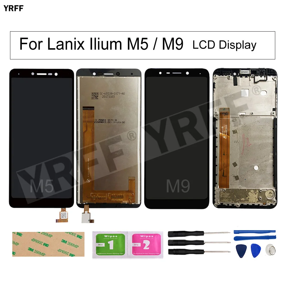 

For Lanix llium M9 LCD Screens For Lanix llium M5 LCD Display Touch Screen Digitizer Assembly With Frame Phone Repair Tools