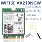 Беспроводная сетевая карта AX210 tri band, 5374 м, Bluetooth 8265, поддержка 6G, AX200, AC9260, 8260, 7265, 7260, 3168, 3165, 3160, Wi-Fi карта
