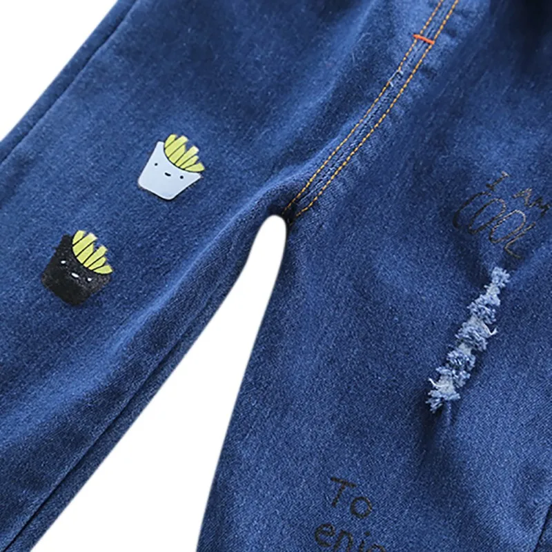 

Autumn Children Baby Boys Casual Long Sleeve Cartoon Animal Print Shirt Tops+Denim Pants Trouser Set