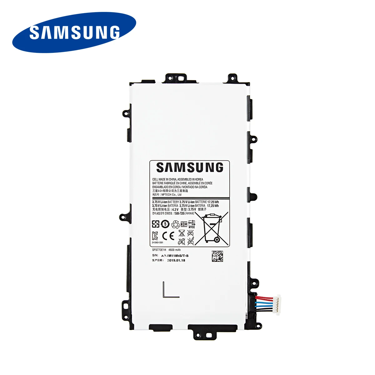 Оригинальный планшет SAMSUNG SP3770E1H аккумулятор 4600 мАч для Samsung Galaxy Note 8 0 дюйма GT-N5100 N5110