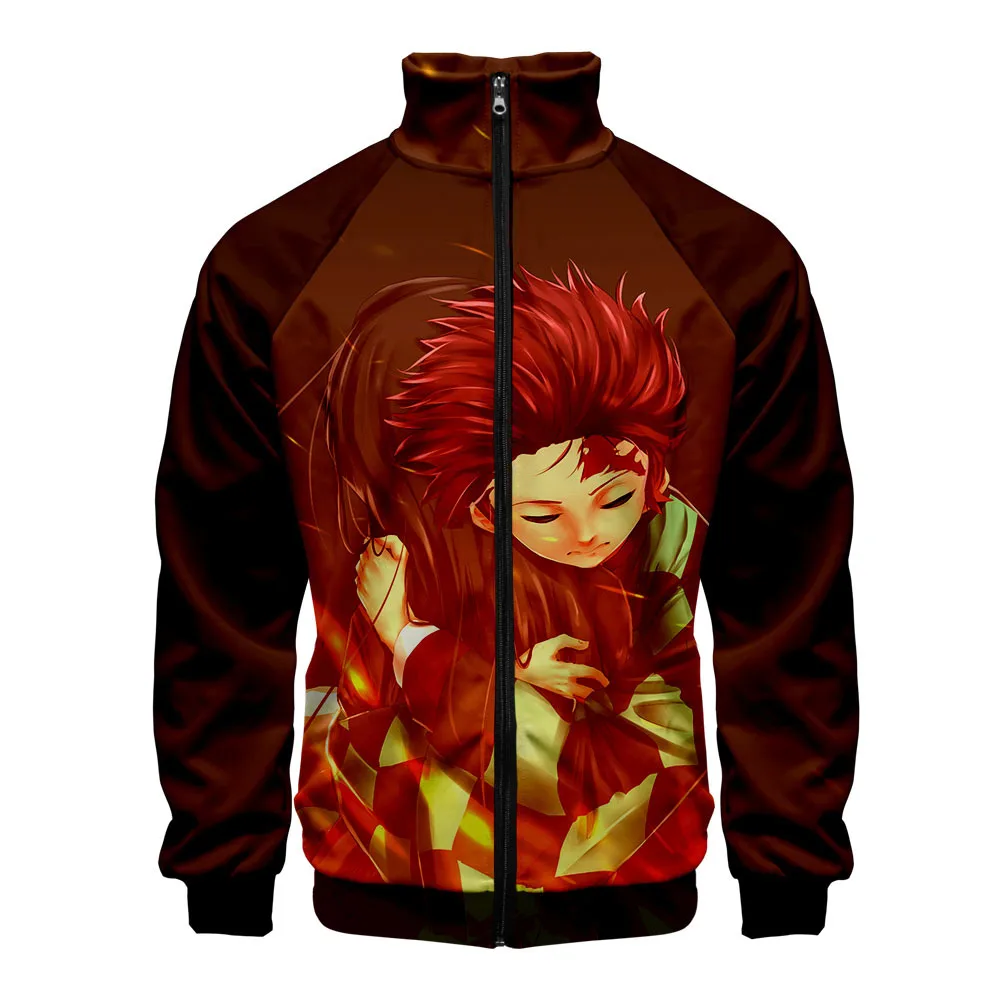 Горячая аниме Demon Slayer Kamado Nezuko худи на молнии для косплея хип-хоп толстовка