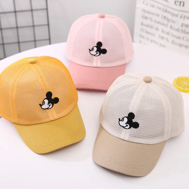 Детская сетчатая бейсболка с мультяшными героями Диснея Микки кепка
