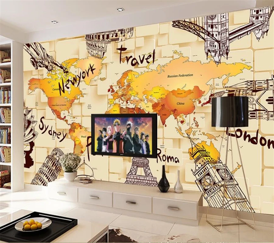 Wellyu индивидуальные большие картины модное обустройство дома 3D стерео винтажная