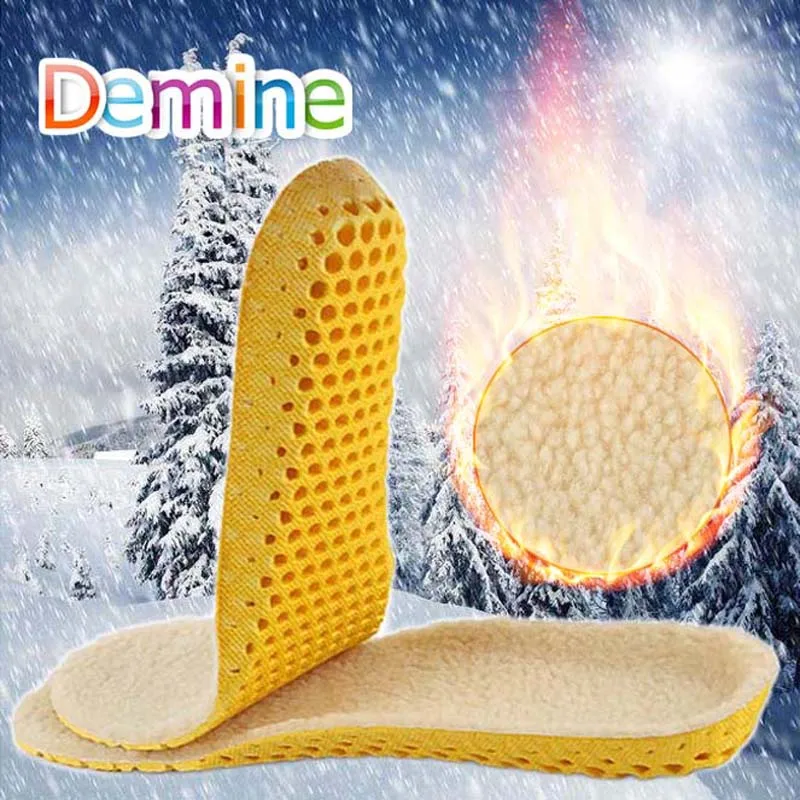 

Winter Warm Thickened Insole Heated Cashmere Wool Thermal Insoles Thicken Soft Breathable Winter Sport Shoes Man Woman