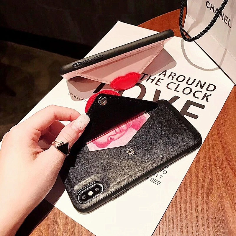 Модный простой кошелек кожаный чехол для телефона с отделениями карт iPhone 7