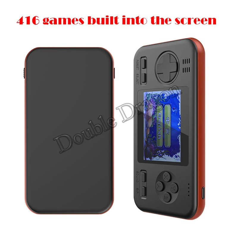 

2021 портативная игровая консоль 8000 мА/ч, Мощность банка 2,8 дюйма Цвет Экран 416 футболки с принтами на тему классических игр 2 в 1 Многофункциона...