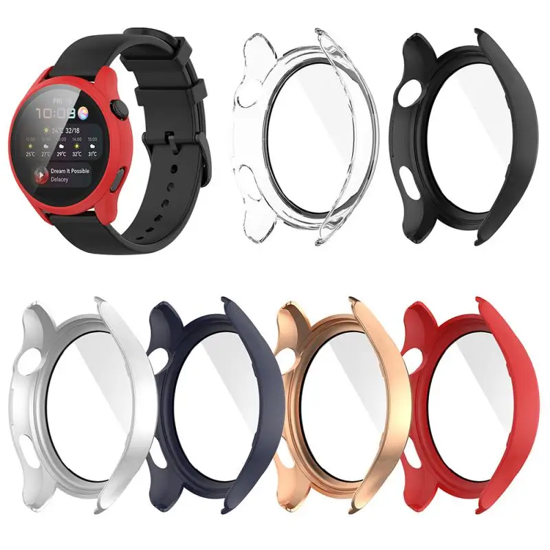 

Newest PC Tempered Film PC Hard Shell One-piece Protective Shell All-inclusive TPU Case For Huawei Watch3 Smart Watch Case Shell