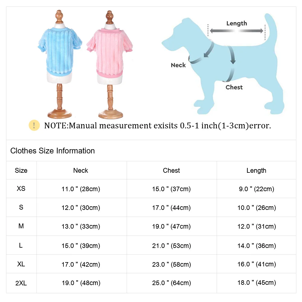 

Cute Pet Clothes Soft Puppy Kitten Coats For Small Medium Dogs Cats Warm Winter Jacket Clothing Chihuahua XS-2XL Costume