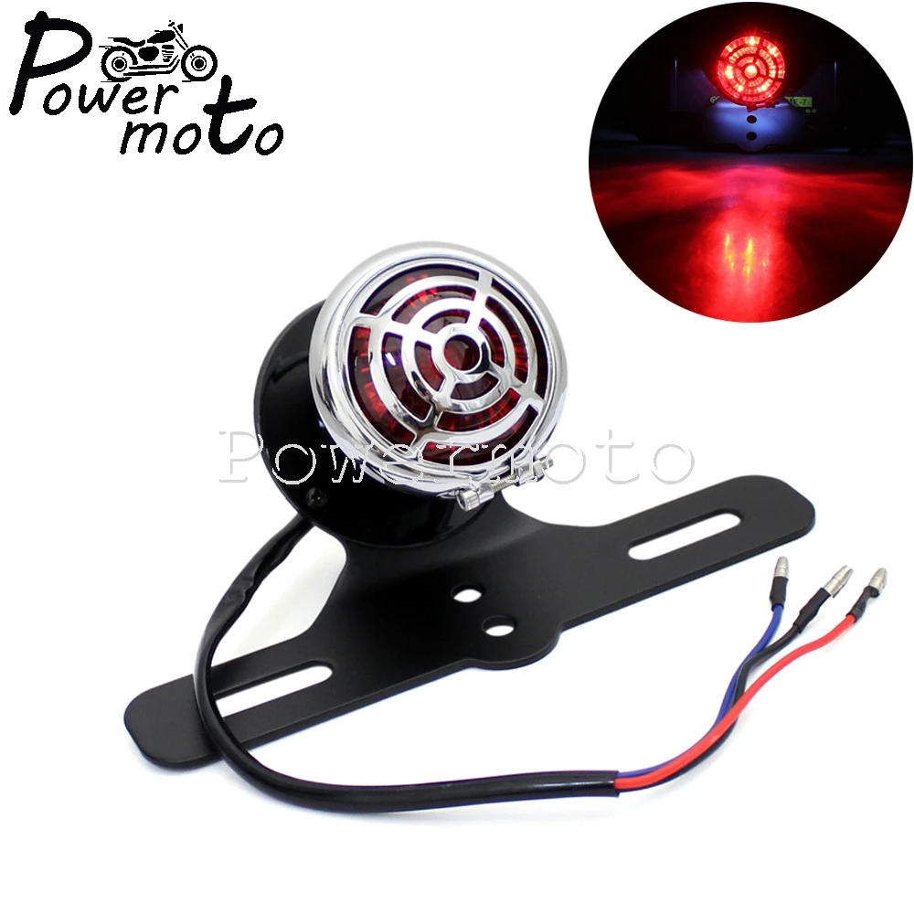 

Мотоциклетные светодиодные фары 12V Стоп светильник Кронштейн номерного знака задний светильник для Honda Kawasaki Suzuki Chopper Cafe Racer на заказ