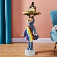 Decoration For Home Interior Figurine Cartoon Rainbow Girl Large Floor Ornaments Small Round Coffee Table Bedside Cupboard Gifts