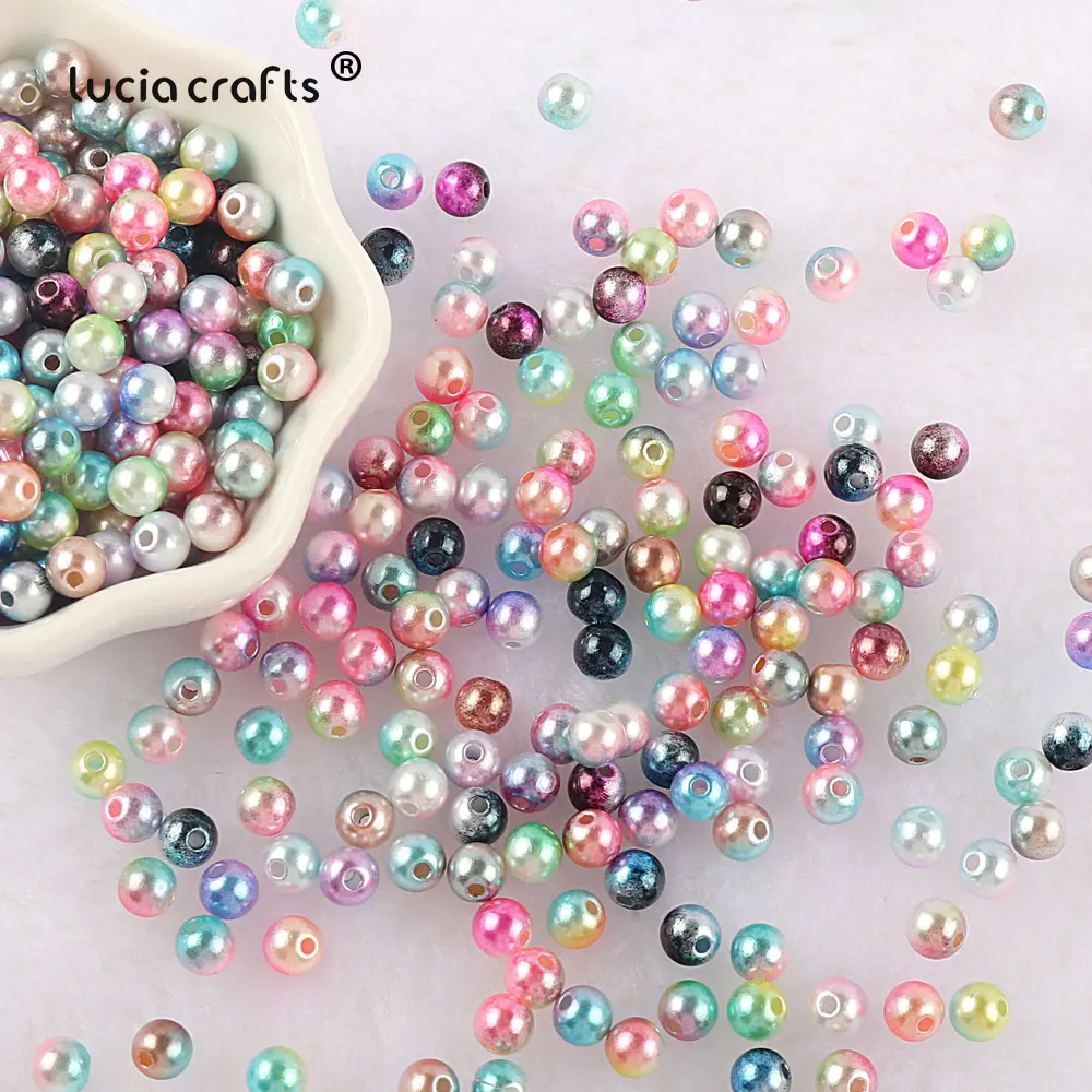 

20-500pcs With Hole Imitation Pearl Bead 3-10MM Round Plastic Acrylic Spacer Bead for DIY Jewelry Making Findings E0820