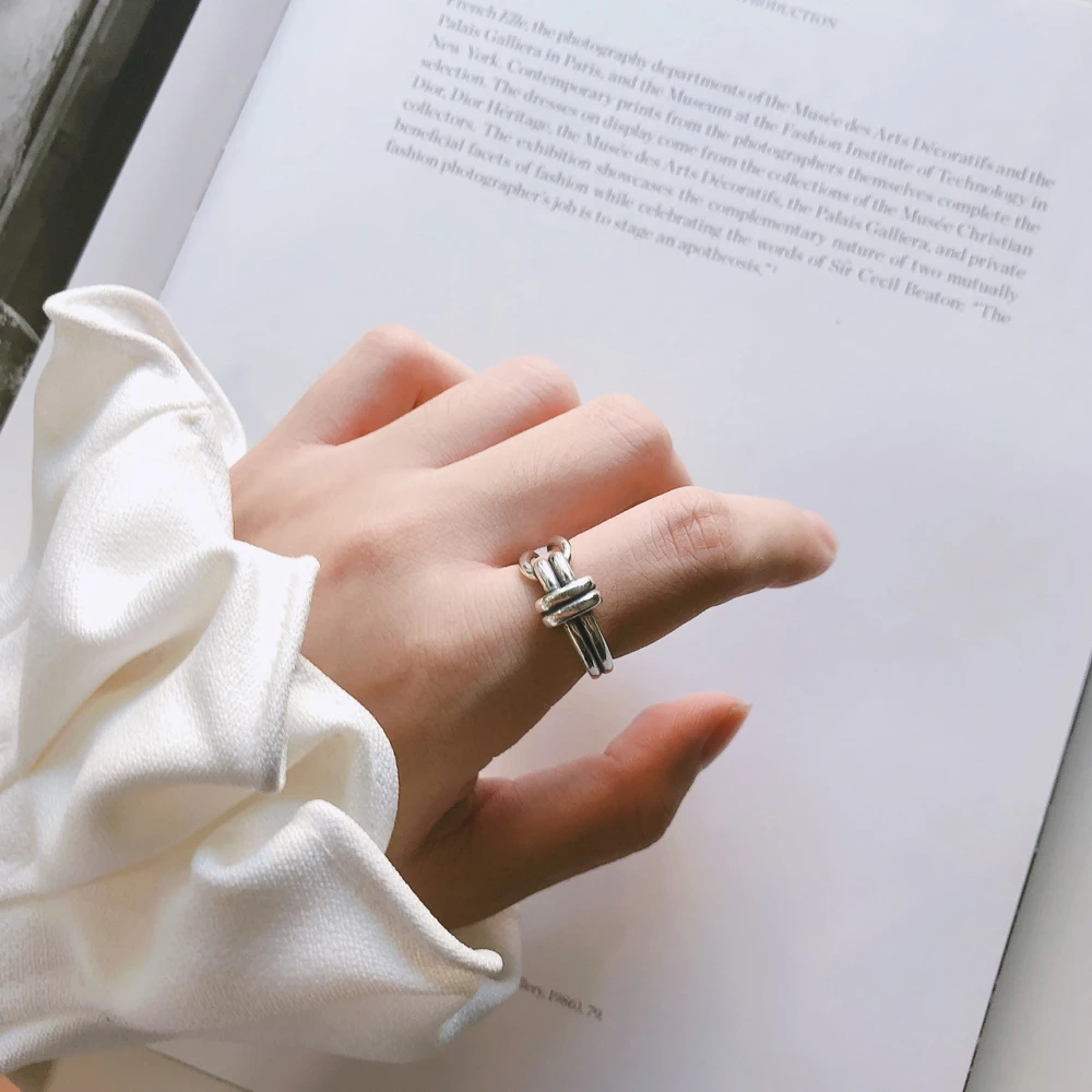 Женское кольцо в стиле хип-хоп модное винтажное из серебра 2019 пробы с