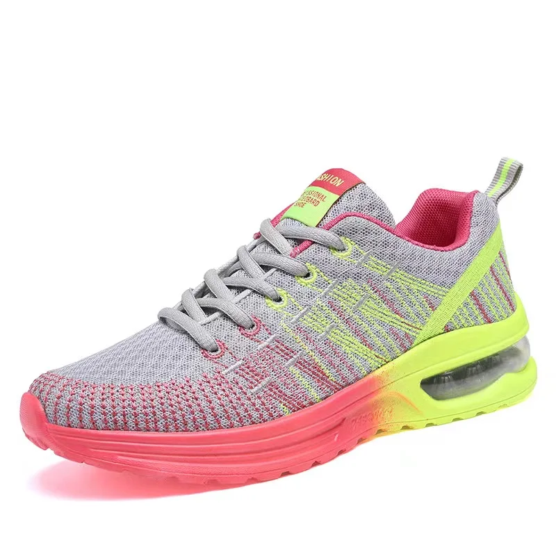 Lightweight and Breathable Women Cushion Athletic Running Shoes Lace-up Breathable Jogging Leisure Outdoor Sneakers