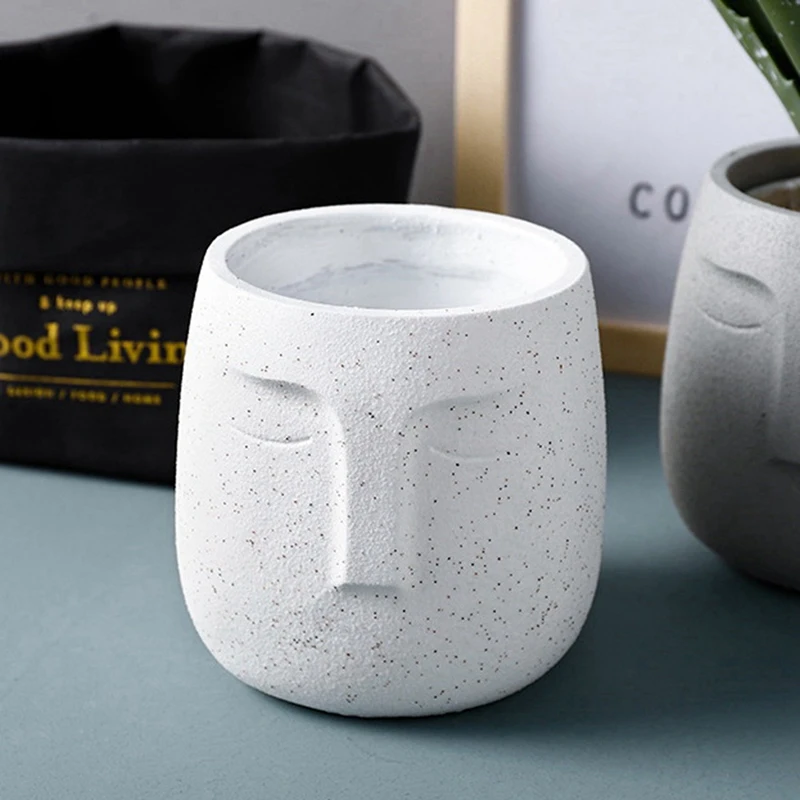 

2 Pcs Ceramic Flowerpot Nordic Plant Pot Green Bonsai Interior Decoration Home Indoor Outdoor Decor, Dark Gray & White