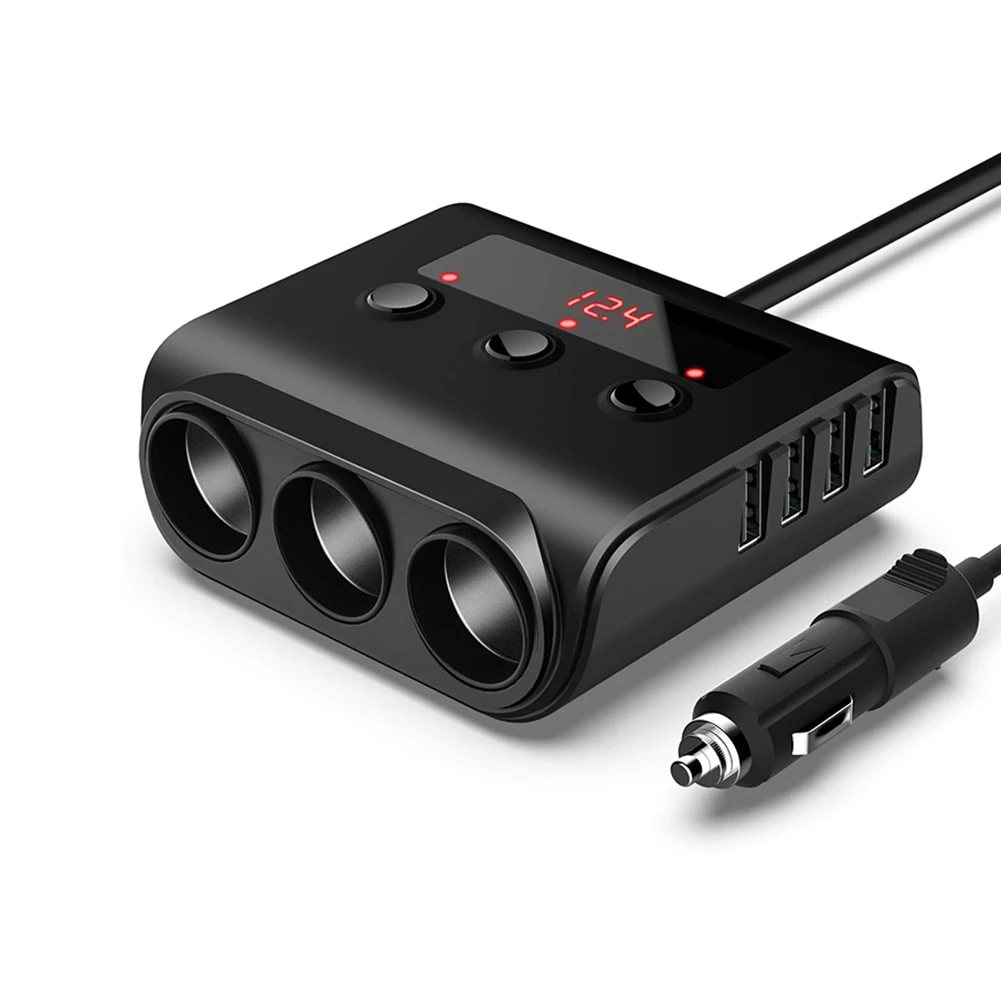 

Авто розетка для автомобильного прикуривателя 4 USB-порта зарядное устройство для телефона автомобильное зарядное устройство авто USB прикур...