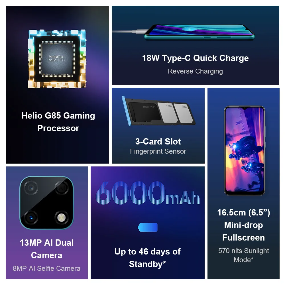 realme narzo 30a smartphones 4gb 64gb cellphones 6 5 helio g85 13mp super nightscape 6000mah android smart mobile cell phone free global shippi