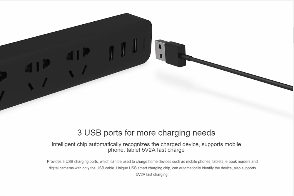 Xiaomi socket 3 usb многофункциональная Подключаемая пористая проводка для домашней безопасности, оригинальная прокладка питания