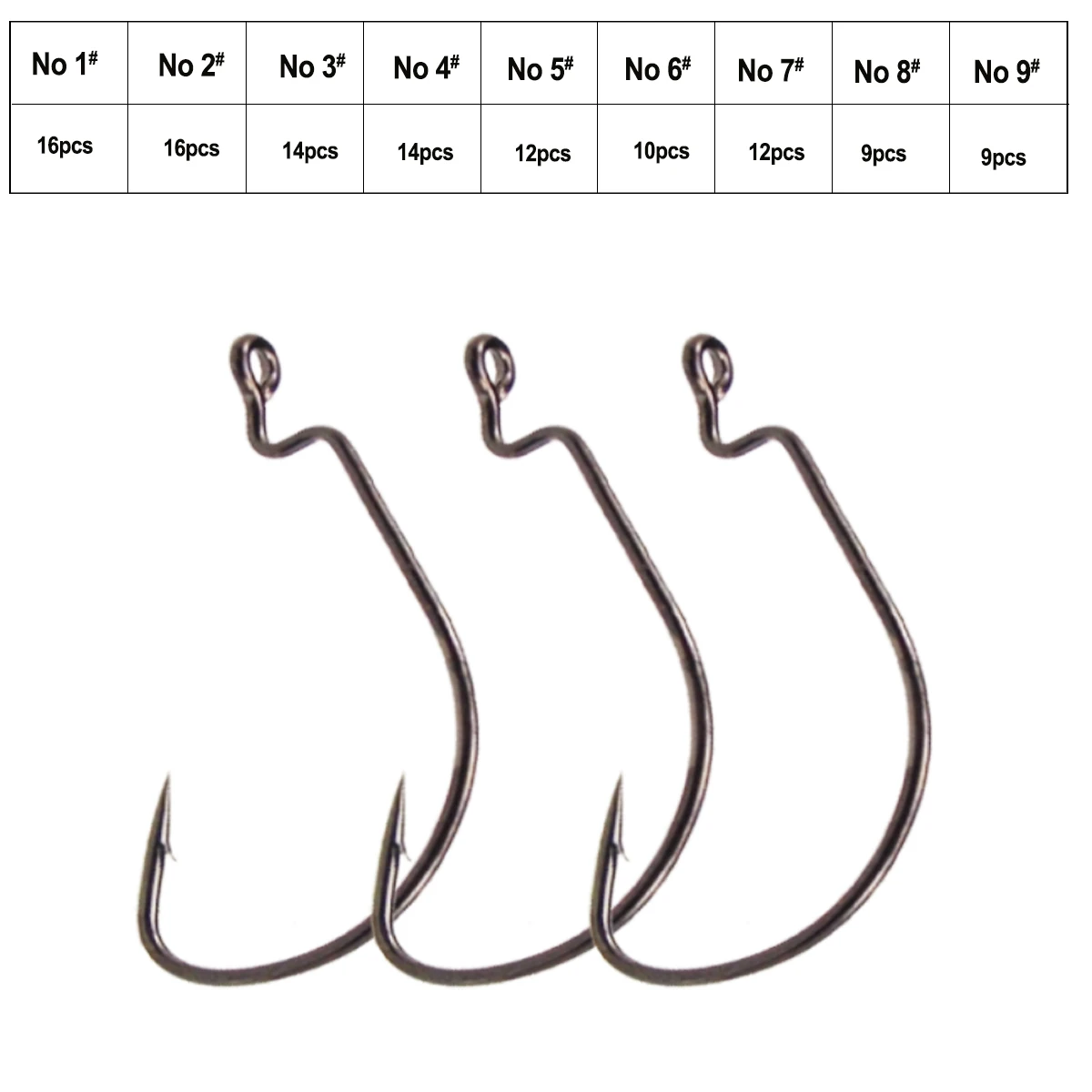 ESFISHING Offset Hook Carbon Steel Fishing Hooks Crank Big Bass Hook  Crank Barbed Hook for Soft Fishing Lure
