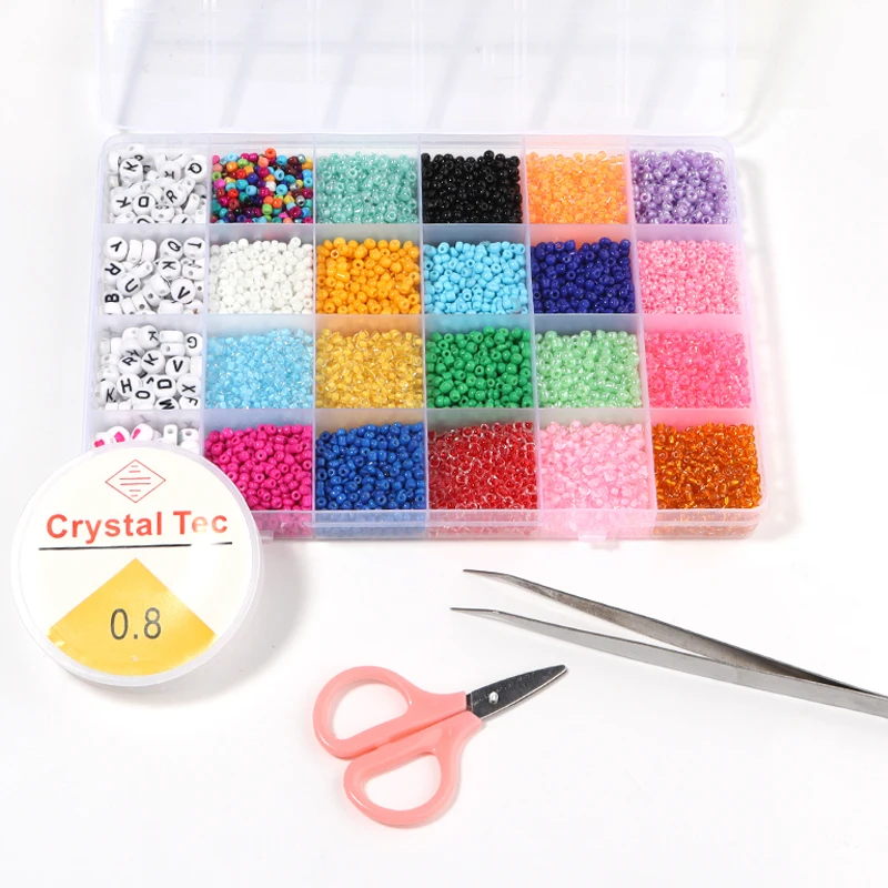 

8200pcs 3mm Charm Czech Glass Seed Beads Mixed Letter Beads DIY Bracelet Necklace Beads For Jewelry Making DIY Earring Necklace