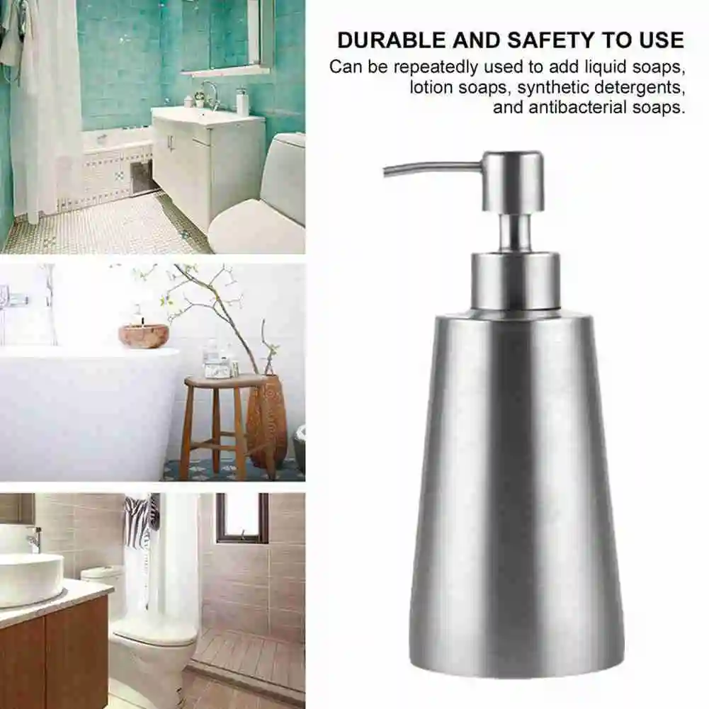 

400ml Liquid Soap Dispensers Bathroom Soap Pump Emulsion Bottle Bath Stainless Steel Kitchen Shampoo Box Container Accessories