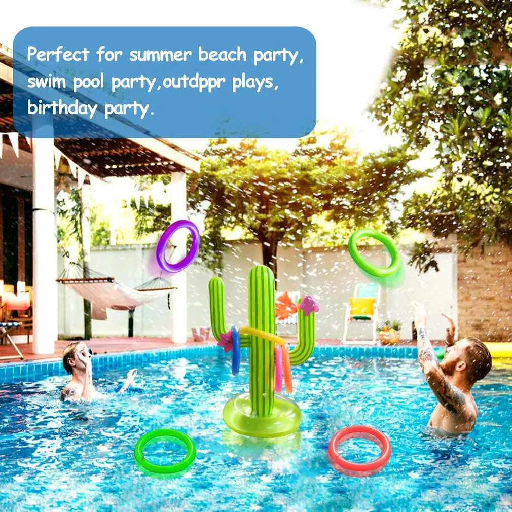 Надувные кактус кольцо бросок игры для бассейна вечерние поплавок Забавные