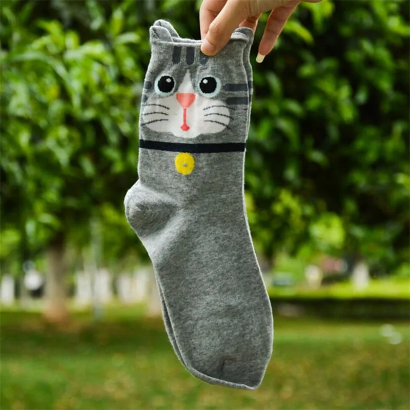 Korean Style Women Animal Cotton Socks Simple And Fashionable Pug Border Collie Patterned Female Ladies Fun Cartoon Socks
