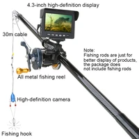 30m 1200tvl fish finder underwater fishing camera 4 3 inch ips monitor 10pcs led night vision 195 degrees metal sea wheel camera